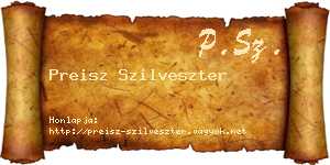 Preisz Szilveszter névjegykártya