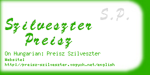 szilveszter preisz business card